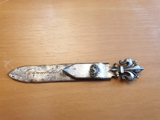 MARQUE PAGE ANCIEN Avec Loupe En Metal Argente 12 Cm EUR 60,00