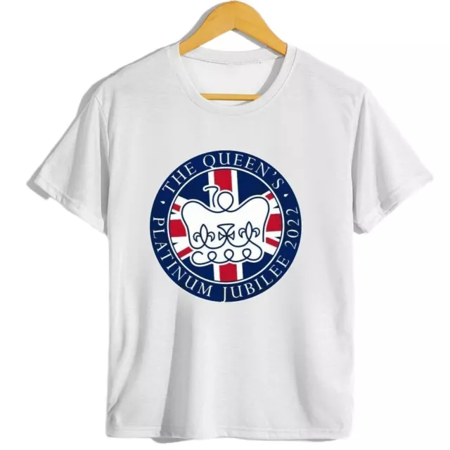 PLATINUM JUBILEE FLAG Tshirt Union Jack T-Shirt Crew Neck Crown T Shirt ...