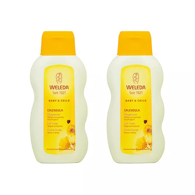 2X Weleda Baby & Kind Lotion au Calendula 200 ml Soin Bébé