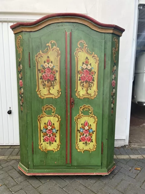 Divine Rare Antique Alpine Decorative Art Armoire Cupboard Storage Country House