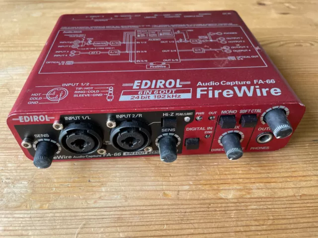 Roland Edirol FA-66 Audio Capture Firewire Interface - rot 6 IN 6 OUT 24 Bit 192k