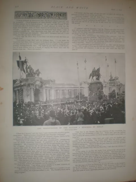 Printed photo inauguration William I memorial Berlin Germany 1897 my ref L