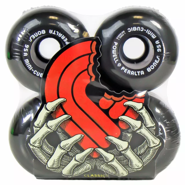 Powell Peralta Mini-Cubic Bones Skateboard Wheels 64mm Black Re-Issue