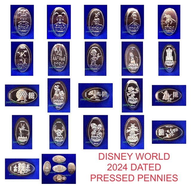 DISNEY WORLD PRESSED Penny Dated 2024 Characters & Park Logos WDW Buy 4
