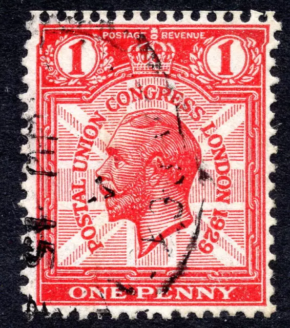 GB KGV 1929 SG435Wi 1d Scarlet PUC Congress Inverted Watermark Good Used 2