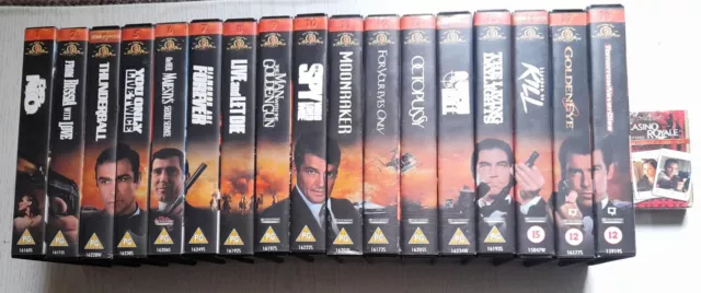 JAMES BOND 007 18 Film VHS Collection 12 Sealed Plus Casino Royal ...