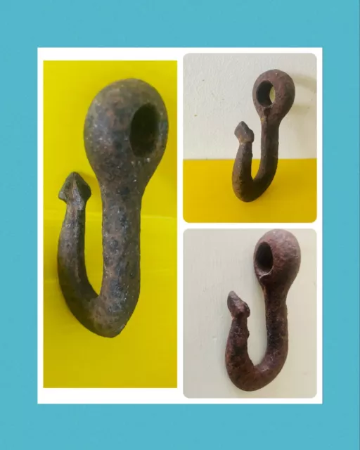 little antique hook hand forged wrought iron Fireplace Mechanism Part Inglenook