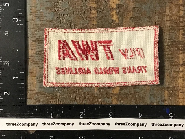 Vtg Fly TWA Trans World Airlines Aviation Logo Sew-On Uniform Patch Twill 2