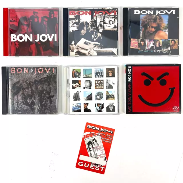 Bon Jovi VIP Guest Pass + 6 CD Lot Hits Wet Nice Day Dualdisc Target Demos Crush 2