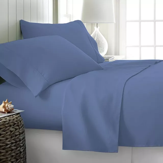 Comfy Sheets Algodón Egipcio 800-TC Rey Hojas 4 Piezas Set - Azul Profundo