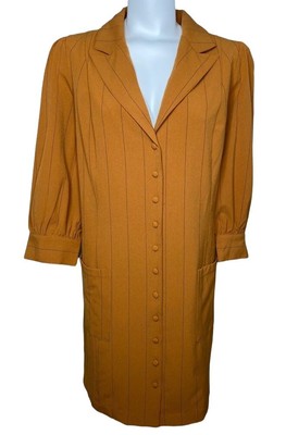 Bernstein Danielle Bernstein Vestido Mujer 18W 2X Talla Grande Negro Marrón Rayado Pico 