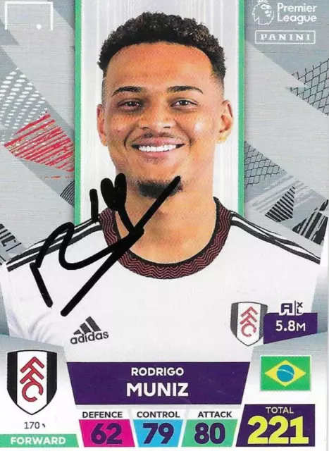 Rodrigo Muniz Fulham Signed Panini Adrenalyn 2023 Base Card