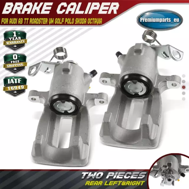 2x Brake Calipers Rear for Audi A3 TT Roadster VW Golf Bora Polo Skoda Octavia