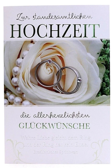 HOCHZEITSKARTE STANDESAMTLICHE HOCHZEIT Karte Glückwunschkarte Ehe