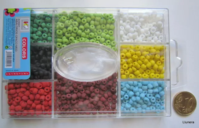 Perlas cristal rocalla X 1 CAJA - 800 UNIDADES 4 mm 8 colores mate abalorios