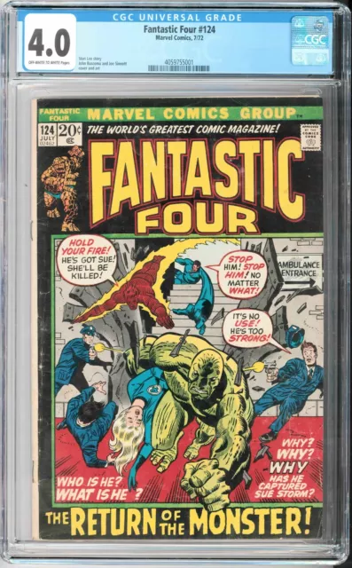 Fantastic Four #124 1972 Gradato Cgc 4.0 Marvel Comics USA