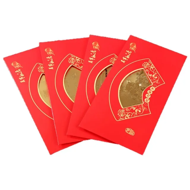 4pcs 2022 China New Year Of Gold Foil Coin Collection Envelope Hongbao