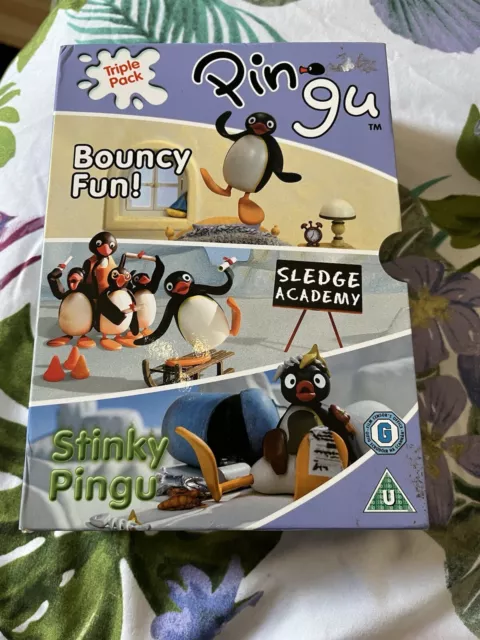 PINGU TRIPLE DVD Box Set Bouncy Fun Sledge Academy Stinky
