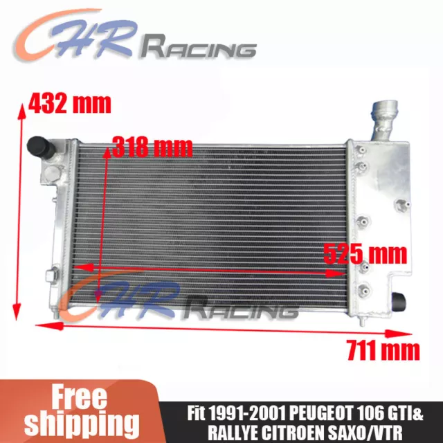 for ALUMINUM ALLOY RADIATOR PEUGEOT 106 GTI&RALLYE//CITROEN SAXO/VTR 91-01