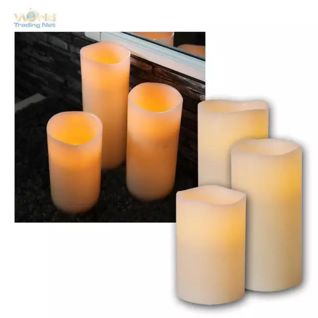 LED Echtwachs Kerze "BIG" mit Timer, XXL-Kerzen flackernd, Wax Candle XL Wachs