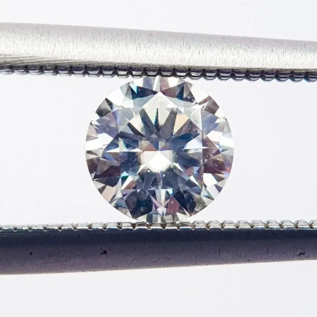 Diamant Moissanite Naturel Bleu 8 mm 2 Crt Couleur VVS1 Ronde Lâche...