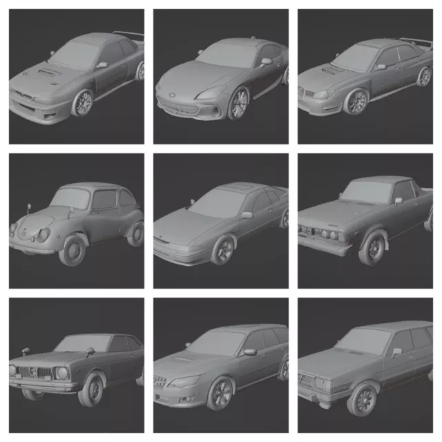 3D Printed (S) 1/87 Scale Cars (3x) Hundreds of Models
