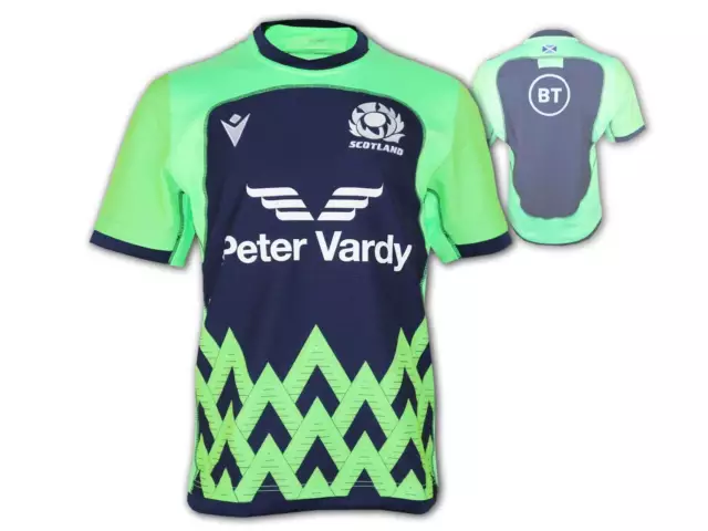 Scottland Rugby Entraînement Chemise Vert Macron Sru Tricot Jersey S - 3XL