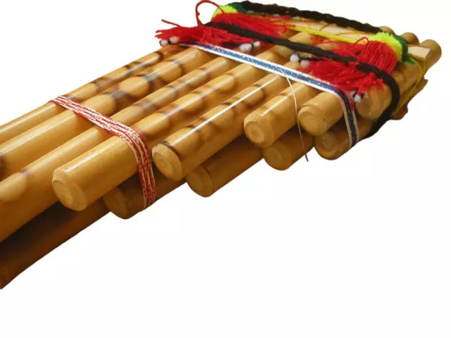 Courbées Flûte de Pan Flûte Bambou, Naturel Clair Traditionnel