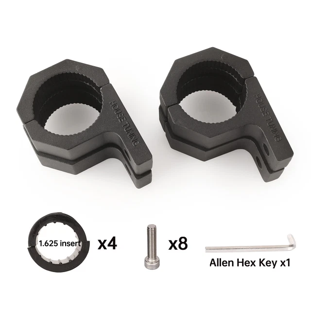 Offroad Truck Roof Rack Bull Bar Fog Light Mount Brackets 1-5/8" 4Pcs Tube Clamp