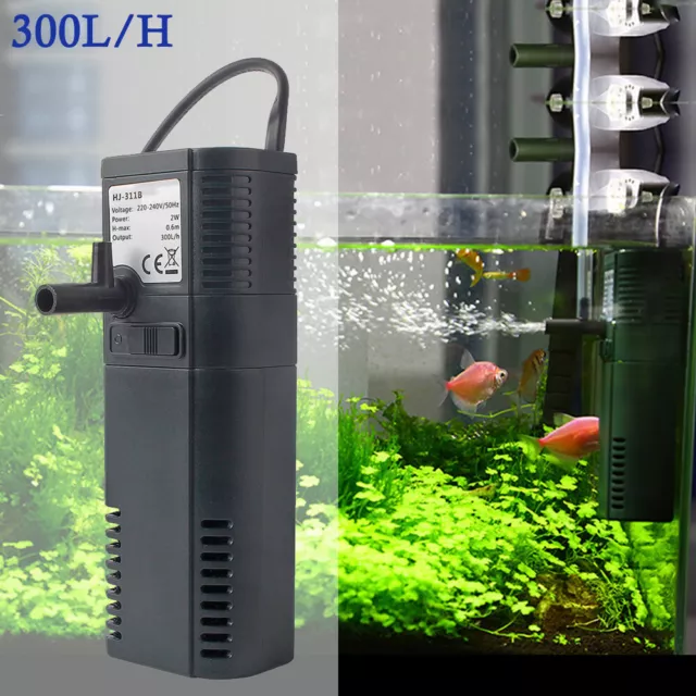 Aquarium Filtre Intérieur Charbon Actif Pompe pour Réservoir Jusqu'À 40/60L
