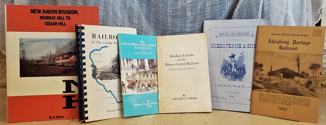 6 Railroad Train Booklets 1970-80s Allegheny Lehigh Chesapeake Lincoln New Haven