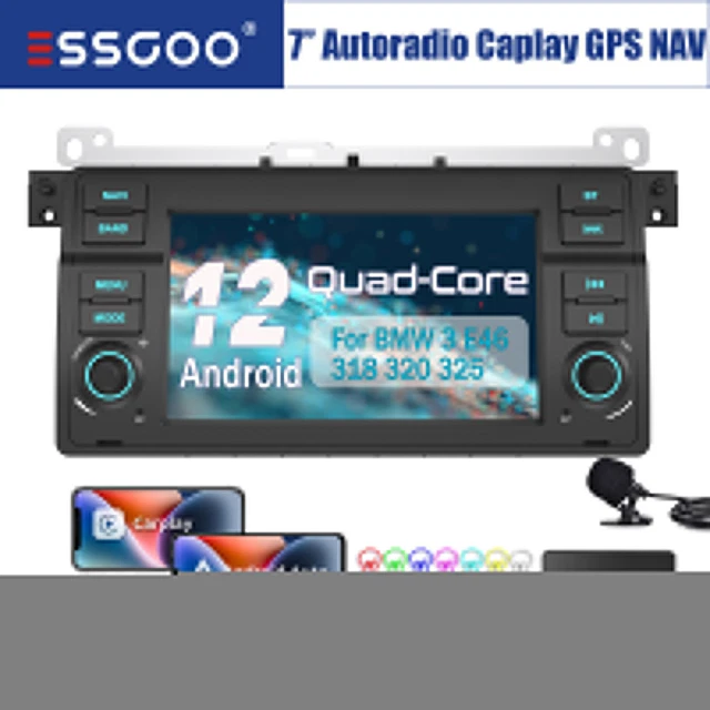 ESSGOO Android Auto Radio Für BMW E46 - 7 Zoll Mit Wireless CarPlay & Navigation