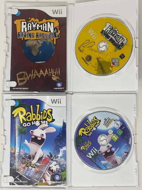 Rayman Raving Rabbids Back Home RAYMAN RAVING RABBIDS 2 + Rabbids Go Home - Nintendo Wii Game Bundle £5 ...