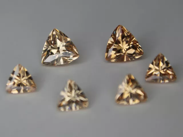 CZ Dark Champagne Triangle Cut 6x6mm 8x8mm Loose AAA Cubic Zirconia Gemstone