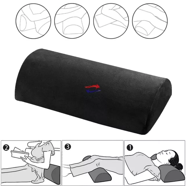 Half Moon Memory Foam Pillow Pain Relief Orthopedic Lumbar Back Support Cushion