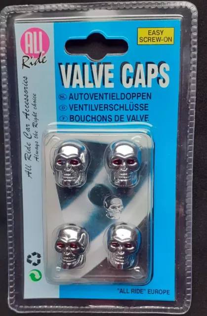 Ventilkappen Valve Caps Totenkopf Silber Neu Ovp Für Auto Motorrad oder Fahrrad