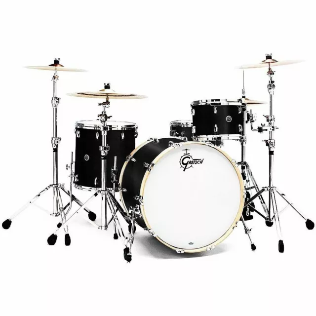 Schlagzeug Gretsch Drums USA Brooklyn 22" Satin Black Metallic 3 Pcs. Shell Set