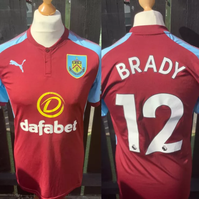 Match Issue/Worn Robbie Brady 17/18 Burnley FC Shirt -Republic Of Ireland Medium