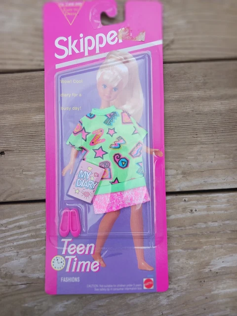 Mattel 1993 Skipper Teen Time Fashions Barbie Sister MOC Neon Green / Pink