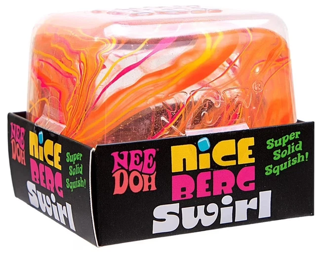 NEEDOH NICE BERG Swirl XL Giant Nee Doh Squishy Swirl Cube Orange Pink ...