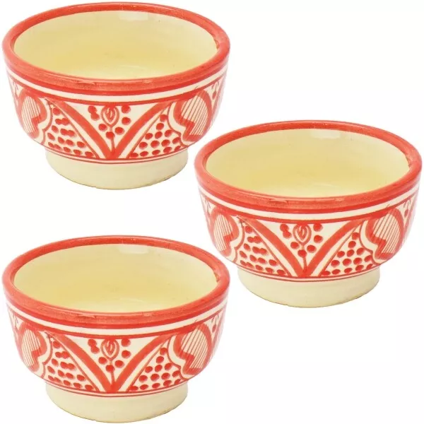 3er SET Orientalische Keramik Schale Schalen Dip Tapas bunt rund 9cm Deko Küche