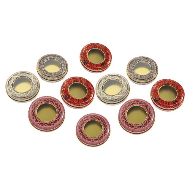 Scatola di latta di zafferano da viaggio piccole lattine contenitore biscotti da regalare erbe 10 pz