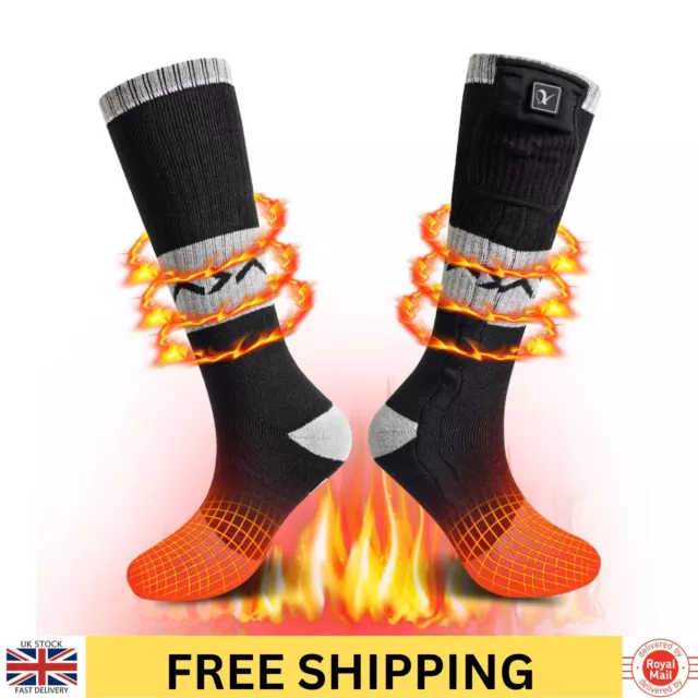 Men's Women's Heated Socks Size Medium Rechargeable Battery Foot Warmers Skiing