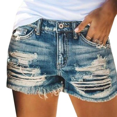 ROCK KURZE HOSE blue jeans CRAZY STYLE VINTAGE hellblau XS-XXL Jeans HOTPANTS 