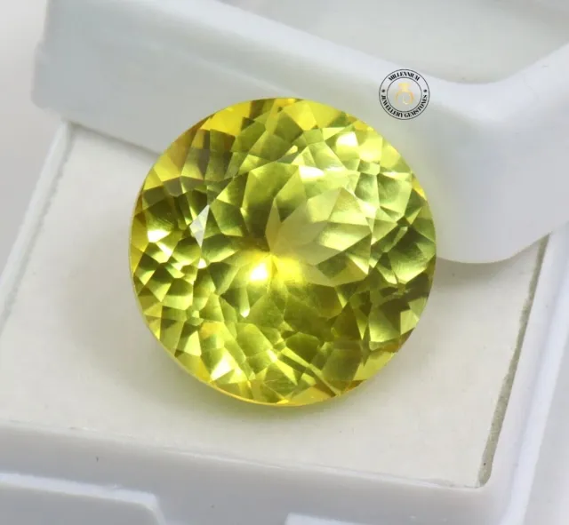 GIE Certified Natural Yellow Sapphire Round Shape Cut Gemstone 21.70 Cts