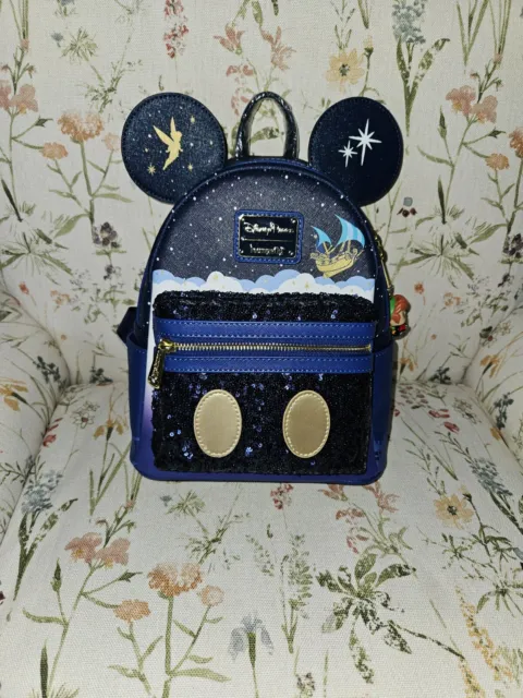 NWT Disney Parks Mickey Mouse Main Attraction Loungefly Mini Backpack Peter Pan