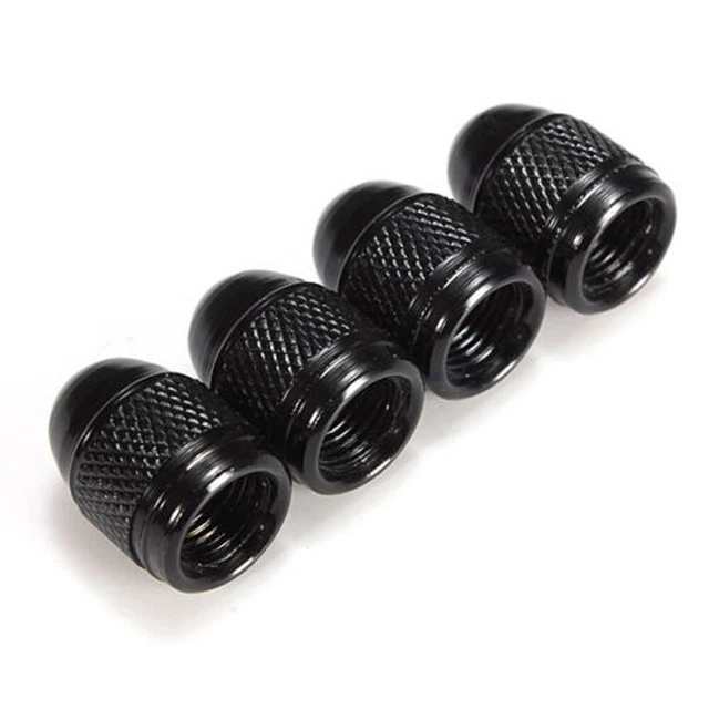 4x/Set Black Bullet Cap Car Accessories Tire Wheel Valve Stem Cap Air Dust Cover