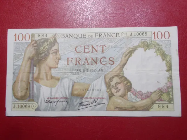 Monnaie Billet Banque FRANCE 100 francs Sully  02/05/1940 (PF)