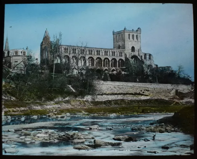 Antike Magische Laterne Ansicht Auf Jedburgh Abbey C1890 Altes Foto Schottland