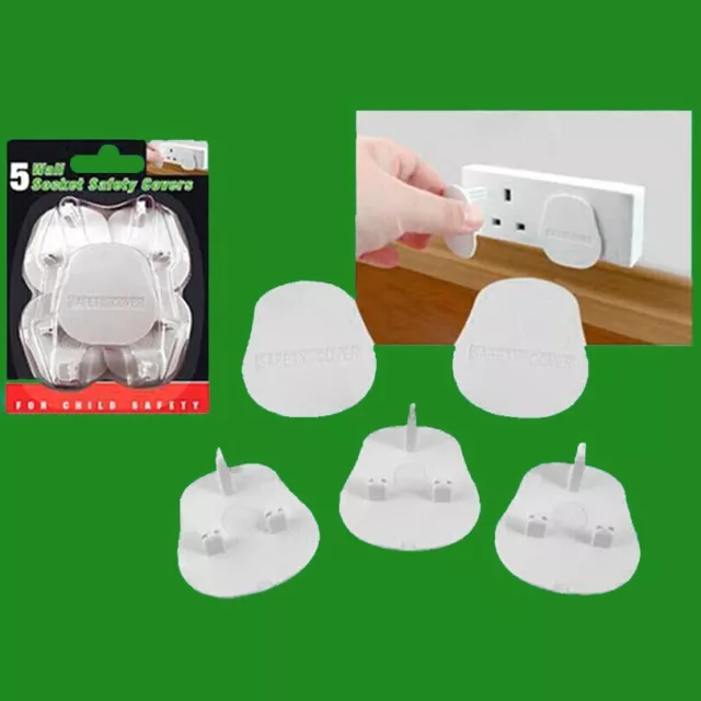 UK Mains Wall Socket Safety Protection Covers, Baby Infant Toddler & Child Proof